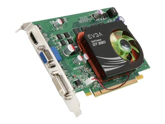 Picture of EVGA 512-P3-1220-TX GeForce GT 220 512MB 128-bit DDR2 PCI Express 2.0 x16 HDCP Ready Video Card