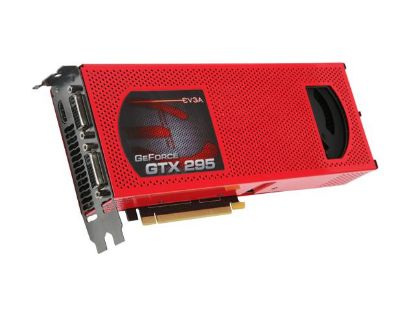 Picture of EVGA 017 P3 1294 A1 GeForce GTX 295 1792MB 896 Bit GDDR3 PCI Express 2.0 x16 HDCP Ready SLI Support Video Card