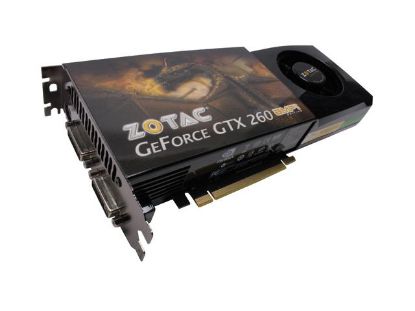 Picture of ZOTAC ZT X26E3KB FCP GeForce GTX 260 896MB 448-bit GDDR3 PCI Express 2.0 x16 HDCP Ready SLI Support Video Card
