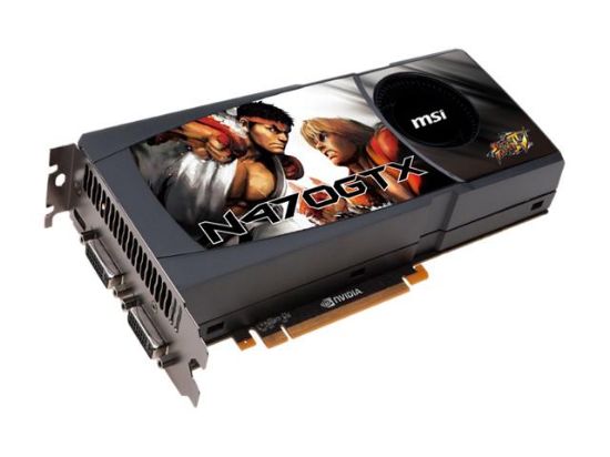 Picture of MSI N470GTXM2D12B GeForce GTX 470 (Fermi) 1280MB 320-bit GDDR5 PCI Express 2.0 x16 HDCP Ready SLI Support Video Card