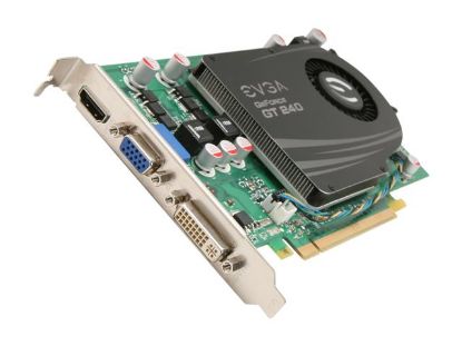 Picture of EVGA 512 P3 1240 T3 GeForce GT 240 512MB 128-bit DDR5 PCI Express 2.0 x16 HDCP Ready Video Card