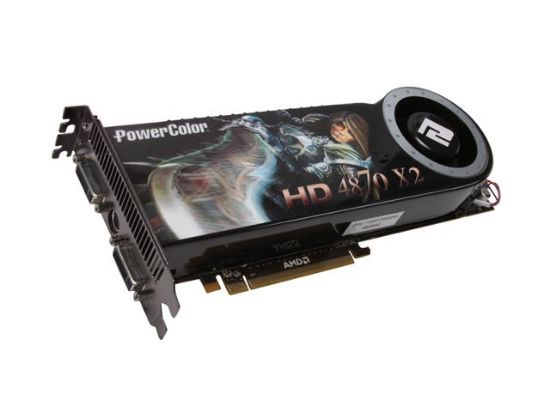 Picture of POWERCOLOR AX4870X22GBD5H Radeon HD 4870 X2 2GB 512-bit (256-bit x 2) GDDR5 PCI Express 2.0 x16 HDCP Ready CrossFireX Support Video Car