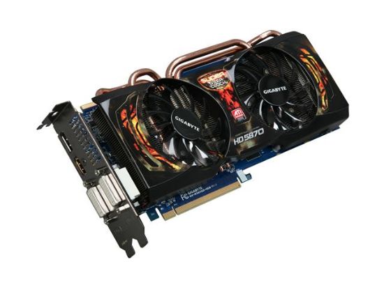 Picture of GIGABYTE GVR587SO1GD Radeon HD 5870 (Cypress XT) 1GB 256-bit GDDR5 PCI Express 2.1 x16 HDCP Ready CrossFireX Support Video Card