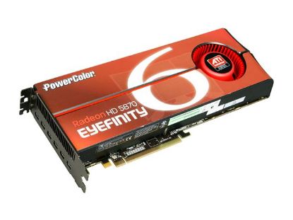 Picture of POWERCOLOR AX5870-2GBD5-M6D Radeon HD 5870 (Cypress XT) 2GB 256-bit GDDR5 PCI Express 2.1 x16 HDCP Ready CrossFireX Support Eyefinity 6 E