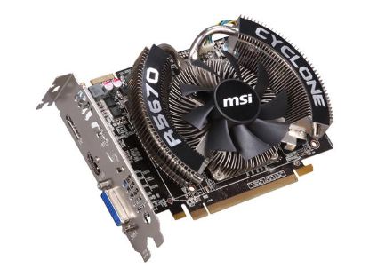Picture of MSI R5670CYCLONE1G Radeon HD 5670 1GB 128-bit GDDR5 PCI Express 2.1 x16 HDCP Ready CrossFireX Support Video Card