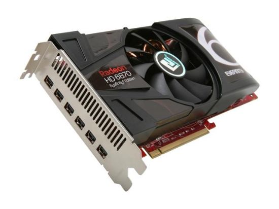 Picture of POWERCOLOR AX68702GBD56DG Radeon HD 6870 2GB 256-bit GDDR5 PCI Express 2.1 x16 HDCP Ready CrossFireX Support Video Card Eyefinity 6 Edition