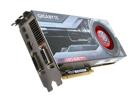 Picture of GIGABYTE GVR687D51GDB Radeon HD 6870 1GB 256-bit GDDR5 PCI Express 2.1 x16 HDCP Ready CrossFireX Support Video Card with Eyefinity