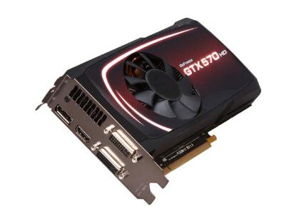 Picture of EVGA 012-P3-1571-B1 GeForce GTX 570 (Fermi) 1280MB 320-bit GDDR5 HD SuperClocked PCI Express 2.0 x16 HDCP Ready SLI Support Video Card