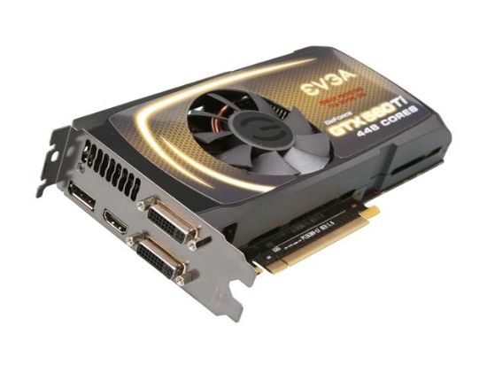 Picture of EVGA 012-P3-2066 A3 GeForce GTX 560 Ti (Fermi) 448 Cores FTW 1280MB 320-bit GDDR5 PCI Express 2.0 x16 HDCP Ready SLI Support Video Card