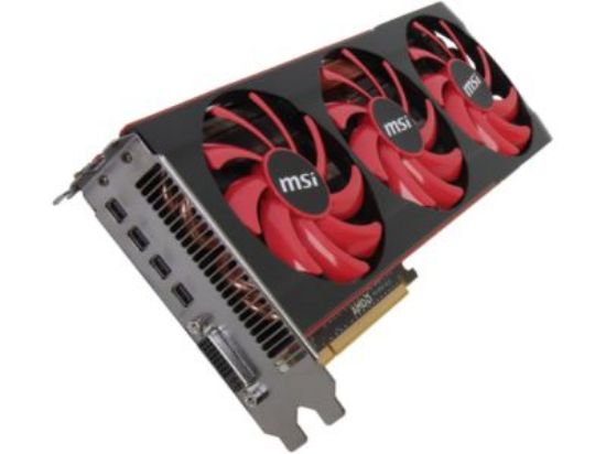 Picture of MSI R7990 6GD5  Radeon HD 7990 6GB 384-bit x2 GDDR5 PCI Express 3.0 x16 HDCP Ready CrossFireX Support Video Card